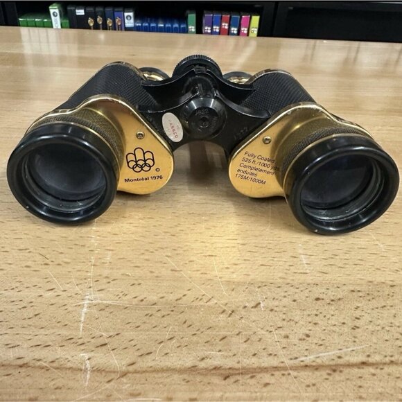 VTG Tasco Binoculars 1976 Montreal Olympics 7x35 Wide Angle w/Leather Case AS IS - Picture 3 of 8